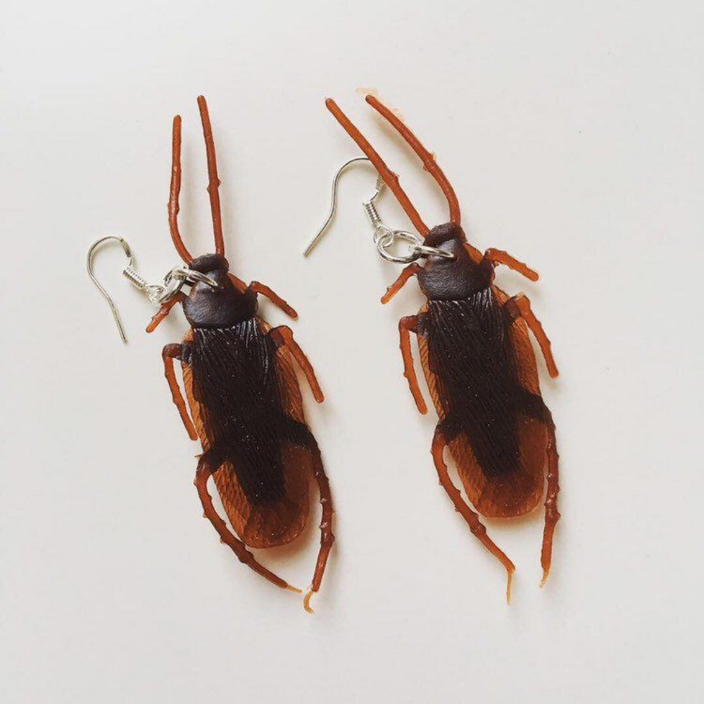 Creepy Halloween Punk Cockroach Earrings